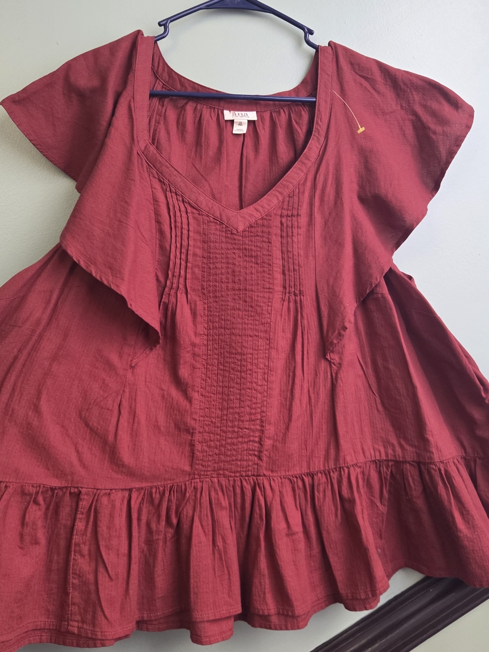 a.n.a Women's Deep Wine V-Neck Tunic Top - Picture 3 of 6